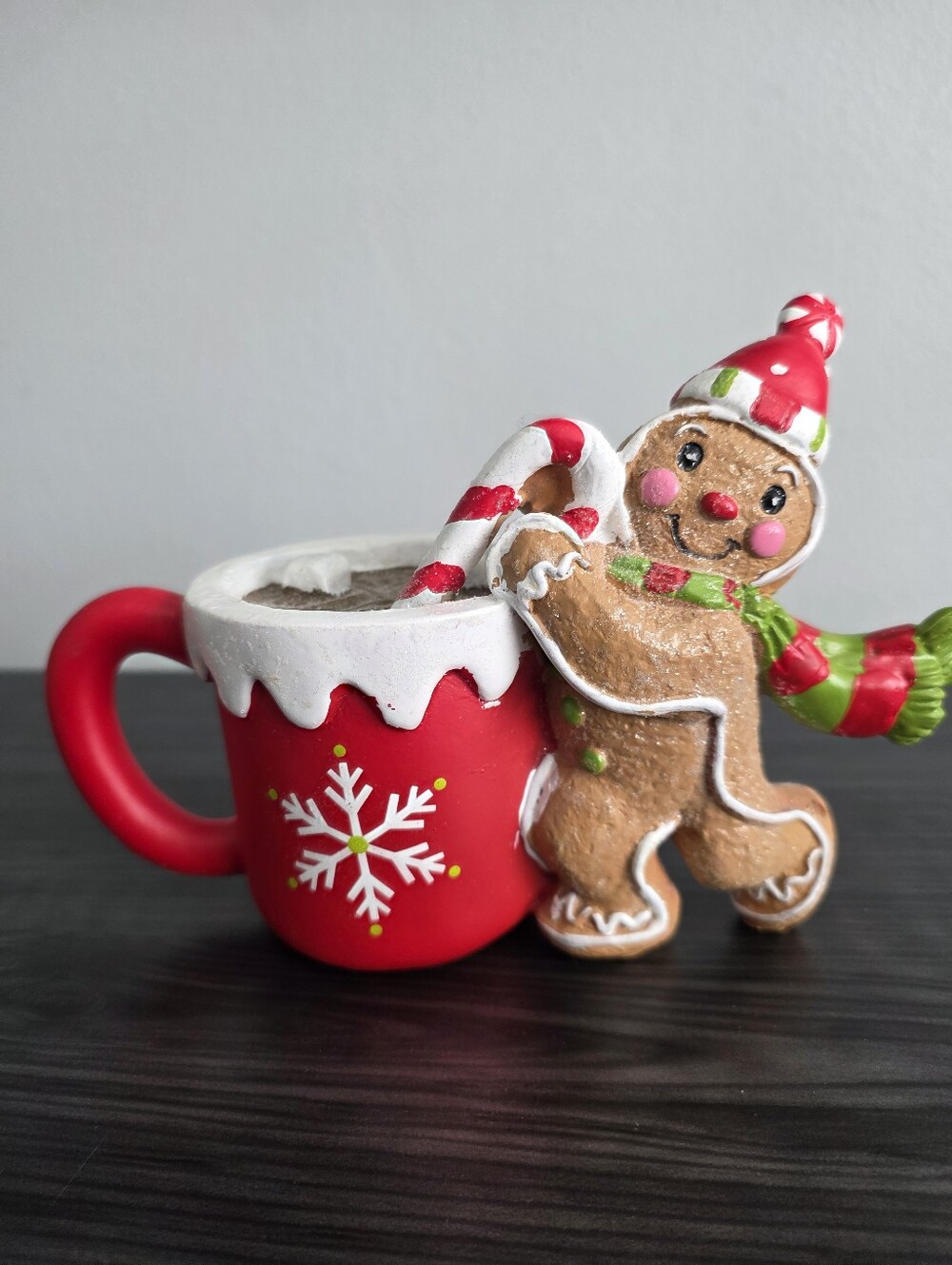 Christmas Gingerbread Man Hot Cocoa Mug Figurine